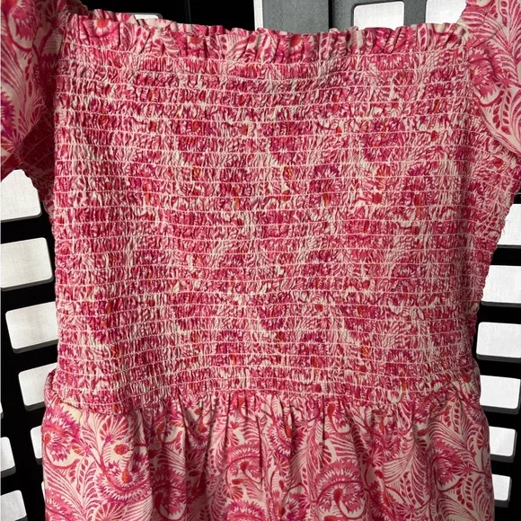 💗 NWT J.Crew Pink Cotton Floral Smocked Dress | Pockets | Flowy Fit 💗 - Picture 4 of 13